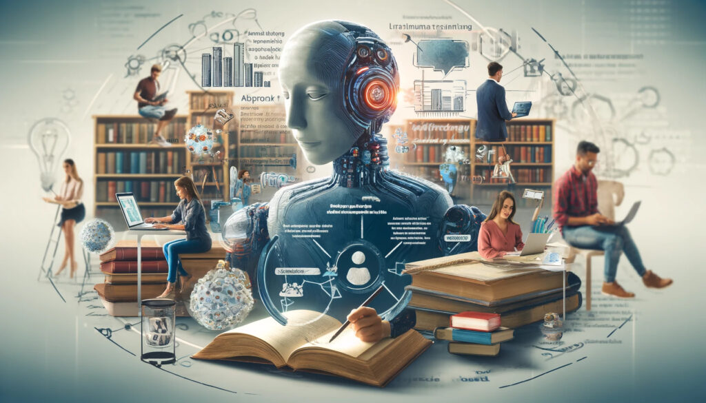 Imagem criada por DALL-e à partir do prompt: "The Generative AI Revolution in the Editorial and Literary Market"