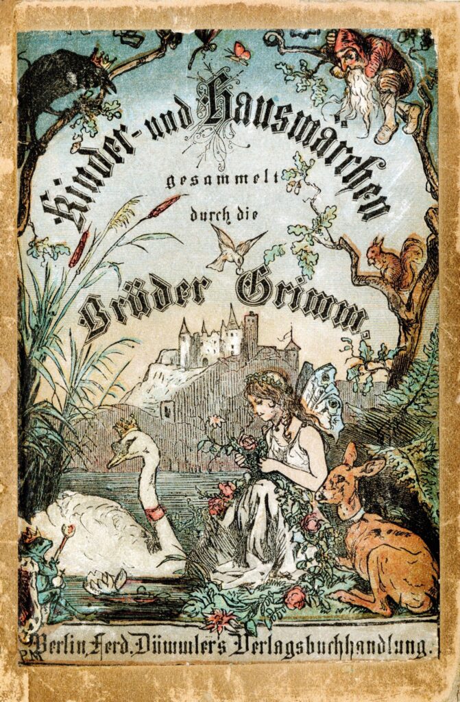 Livro Kinder- und Hausmärchen (ou Contos de Fadas para Crianças e Adultos), dos Irmãos Grimm (Jacob e Wilhelm Grimm), publicado pela primeira vez em 1812